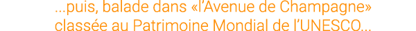 ...puis, balade dans «l’Avenue de Champagne» class e au Patrimoine Mondial de l’UNESCO...